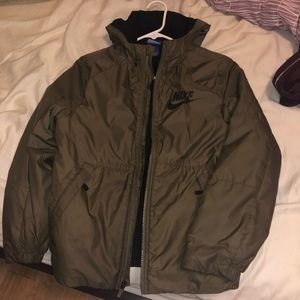NIKE GREEN BOMBER FLEECE JACKET